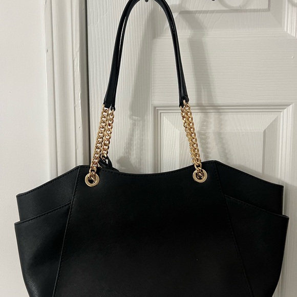 Michael Kors Elegant Black Tote with Gold Accents - Picture 2 of 3